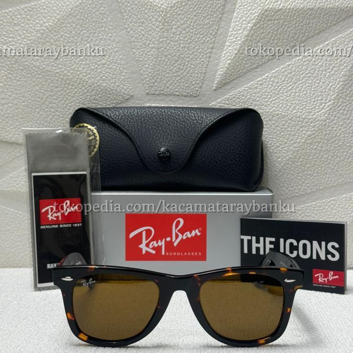 Kacamata RayBan Wayfarer RB2140 50mm Tortoise Brown Classics Sunglasses Original