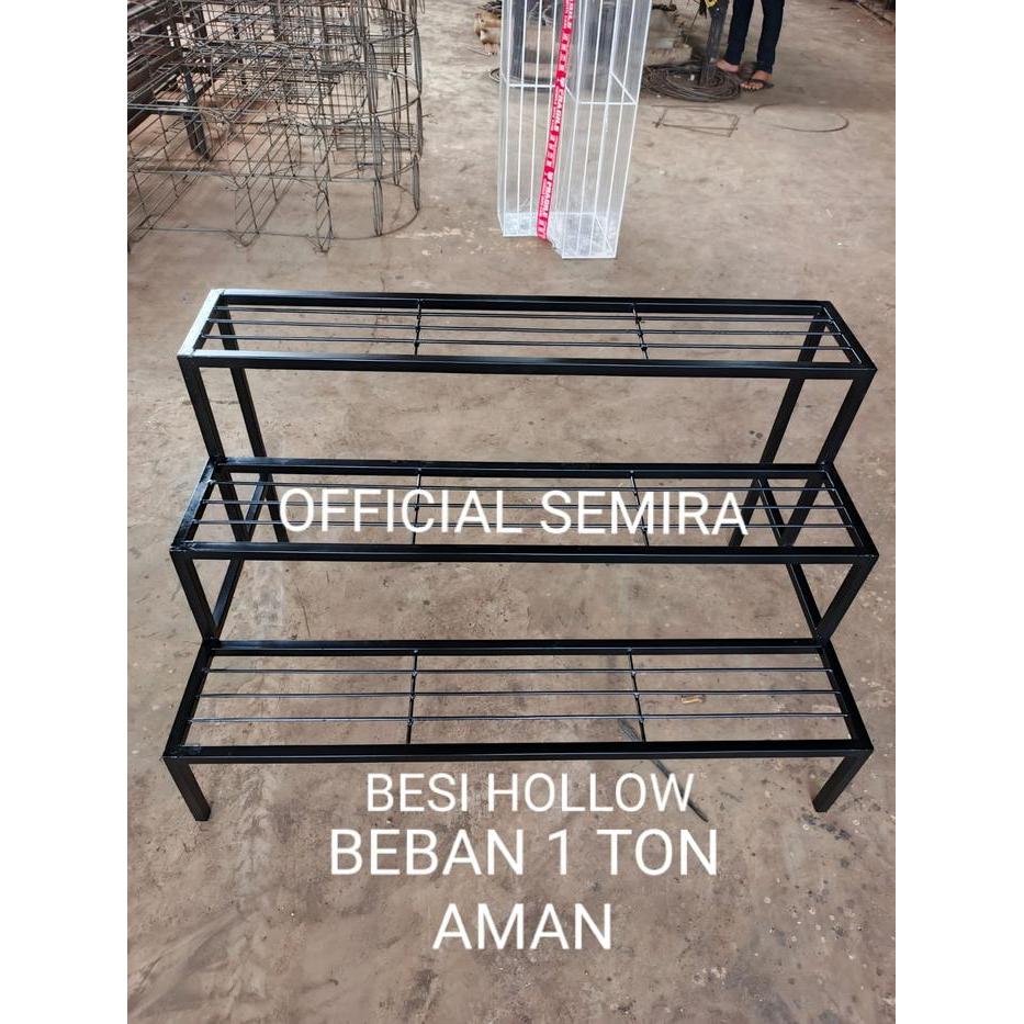 Besi Hollow Beban 1 Ton Aman/100% Besi Rak Besi Susun 120*40*200CM Rak Penyimpanan Gudang Rak Barang