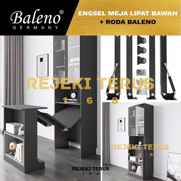 Engsel Meja Lipat Bawah + Roda Baleno / Fold Down Lemari Meja Tarik