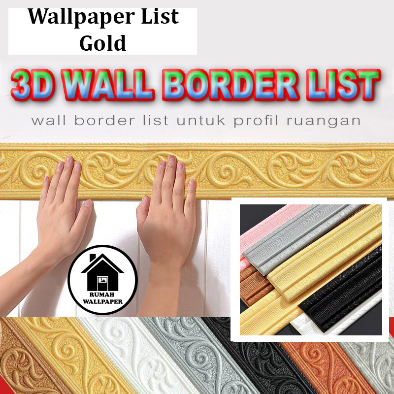 RW Wallpaper List Gold Wall Paper Wallpaper Wallborder Foam 3D Stiker