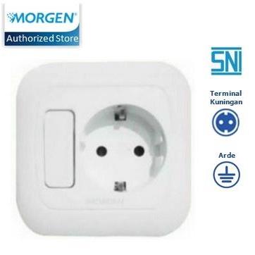 MORGEN MG-8853 Stop Kontak Arde + Saklar Engkel Socket + Switch - SNI