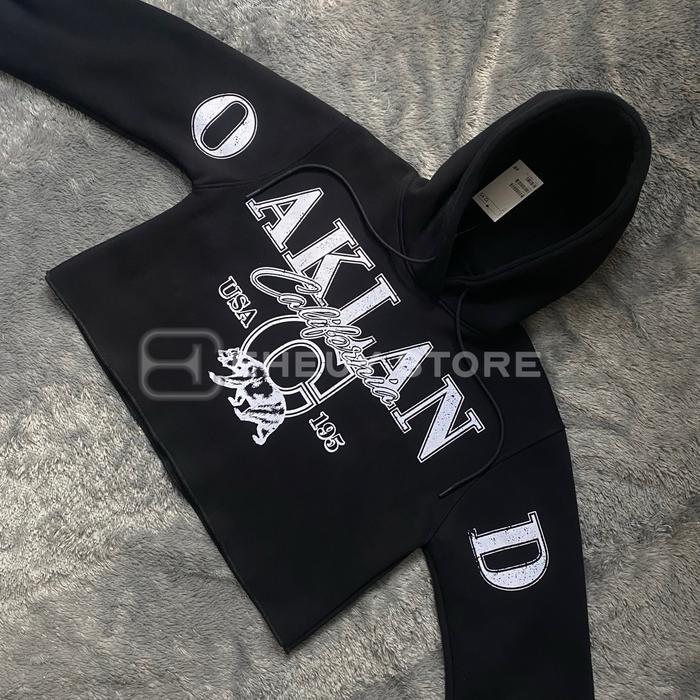 D1Xb1- Hoodie Crop Oakland Sweater Crop Korean Hoodie Cropped Wanita Korean Style Bahan Lembut