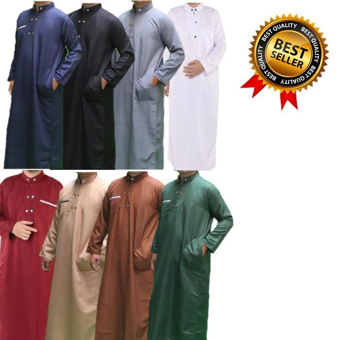 READY Toko Garment Bandung Jubah Gamis Pria Dewasa Bahan Adem Balloteli Grade A+ Model Resleting