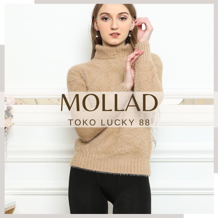 Unik Import Mollad Turtleneck Fur Sweater Pullover Bulu Winter Musim Dingin Lembut Knitwear Wanita