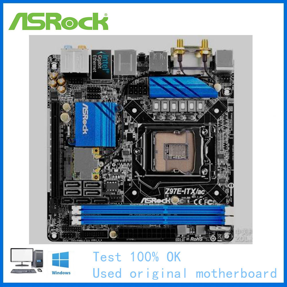 MINI-ITX ITX For ASRock Z97E-ITX/ac Z97E-ITX Computer USB3.0 SATAIII Motherboard LGA 1150 DDR3 Z97 D