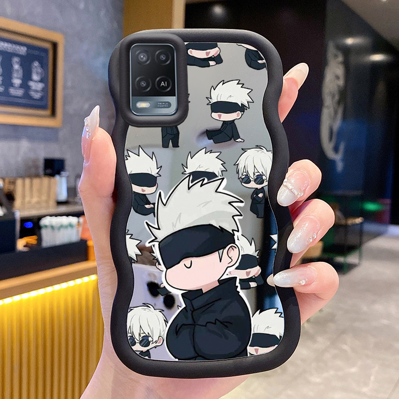 Casing Untuk OPPO A54 Case Casing HP Pola Anime Pria Kesing Cesing Macaron Mirror Kasing Silikon Sof