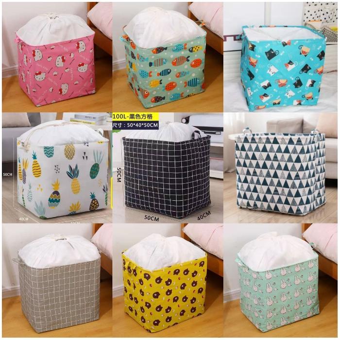 Storage Bag Jumbo 100 Liter Keranjang Baju Tempat Baju Storage Box Original