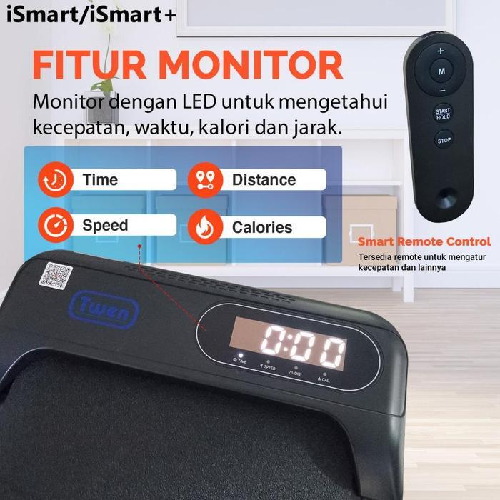 Twen Running Pad Walking Pad Treadmill Electric Low Watt Alat Olahraga Treadmill Portable