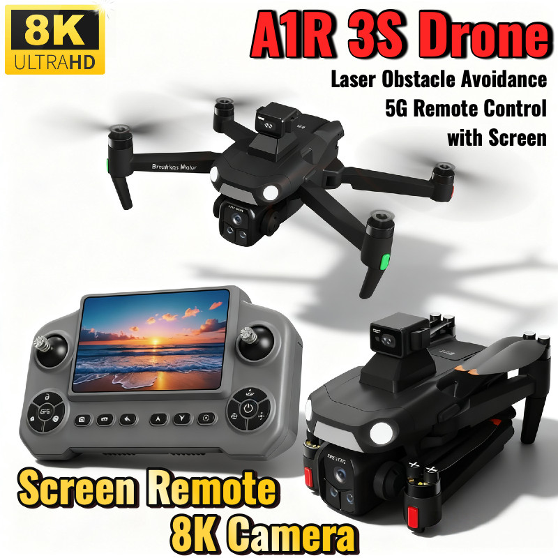 For Xiaomi A1R 3S Foldable Aerial Drone 5G Screen Remote 8K Camera Gps Auto Return & 360 Laser