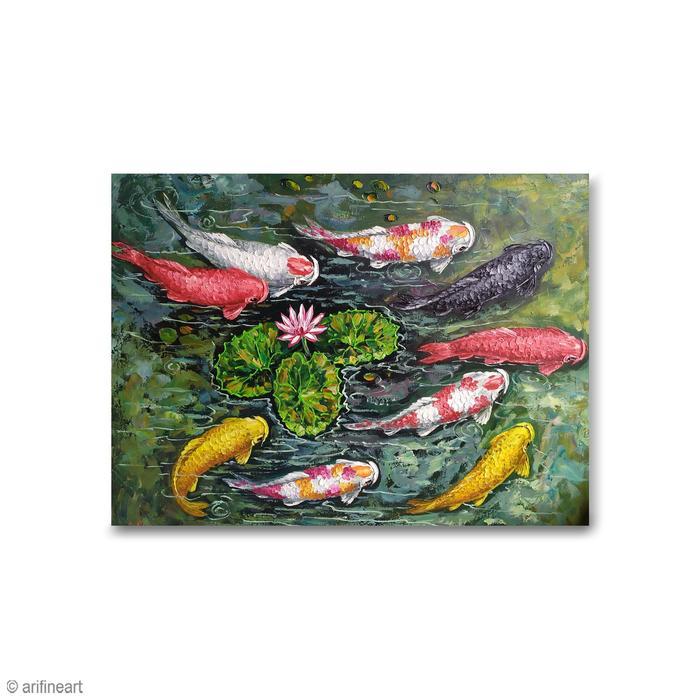 Lukisan Ikan Koi Timbul