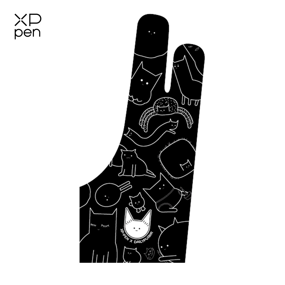 Xppen Artist Anti-Fouling Glove Comfortable Free Size Cute Cat Glove For Drawing Tablet / Drawing