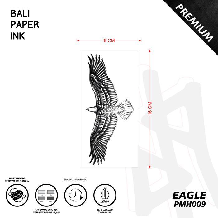 Tato Eagle PMH009 Premium Stiker Tato By Bali Paper Ink Temporary Tatto
