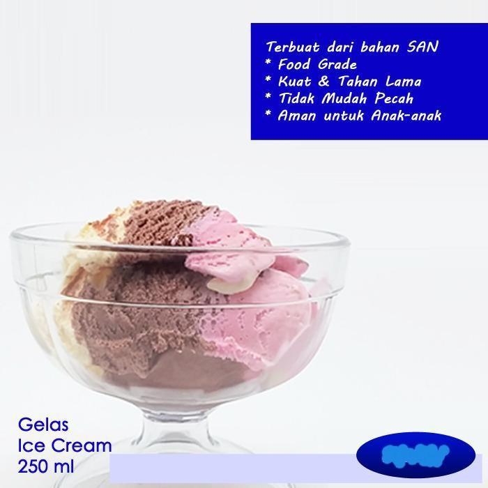 Gelas Es Krim Mika ACG07 Acrylic Bening Tebal Lucu Murah Anti Pecah Tahan Panas Premium Onyx 250ML G