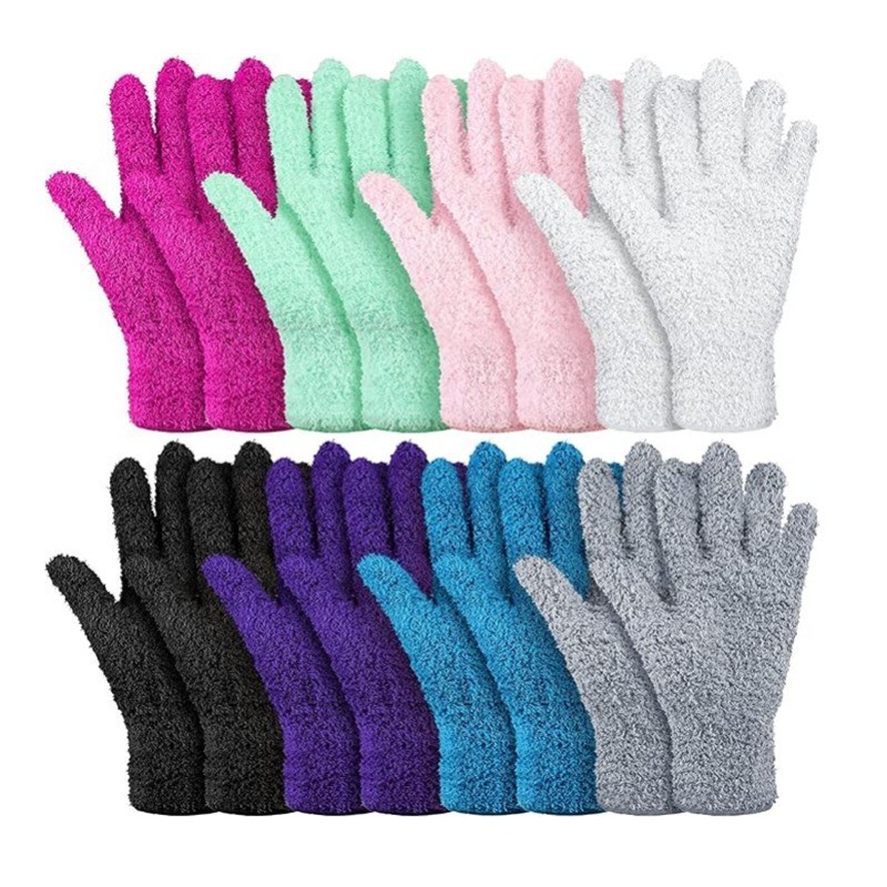 2PCS Microfiber Dusting Gloves One Side for Dust Trapping Another for Polishing Home Office Car