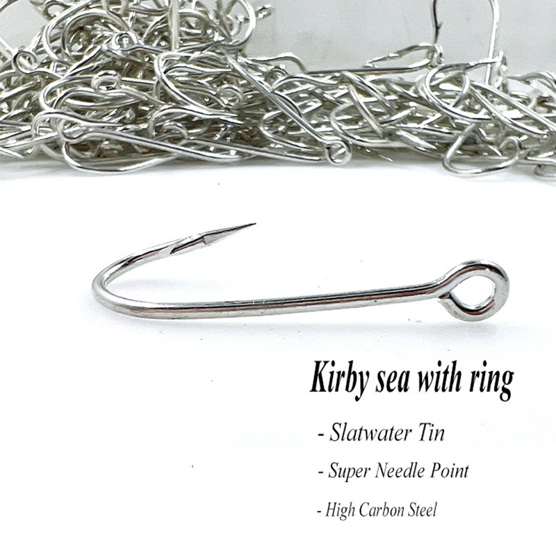 Straight Shank with Ring 8253 KIRBY Fishing Hook High Carbon Steel Ultra Antirust For Commerical