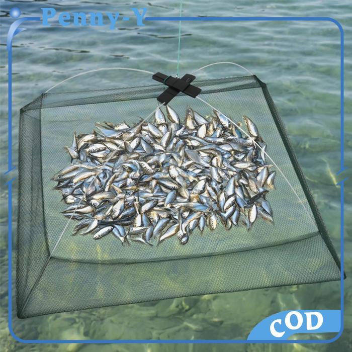 80cm Jaring Pancing Lipat Bahan Nilon 80cm Jebakan / Perangkap Udang Perangkap Ikan Bubu Payung Jala