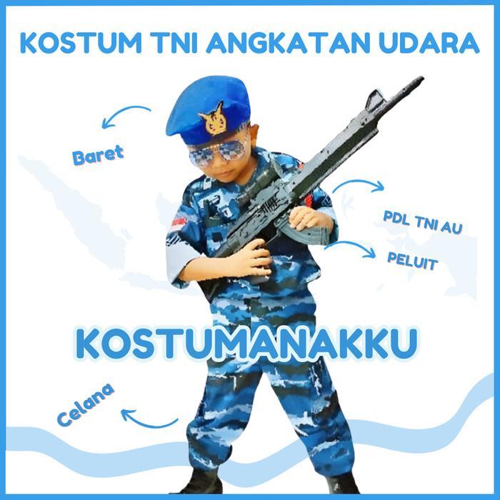 Kostumanakimut Kostum Anak Loreng Tni Au-Baju Tni Anak Angkatan Udara-Seragam Pdl Tni Loreng