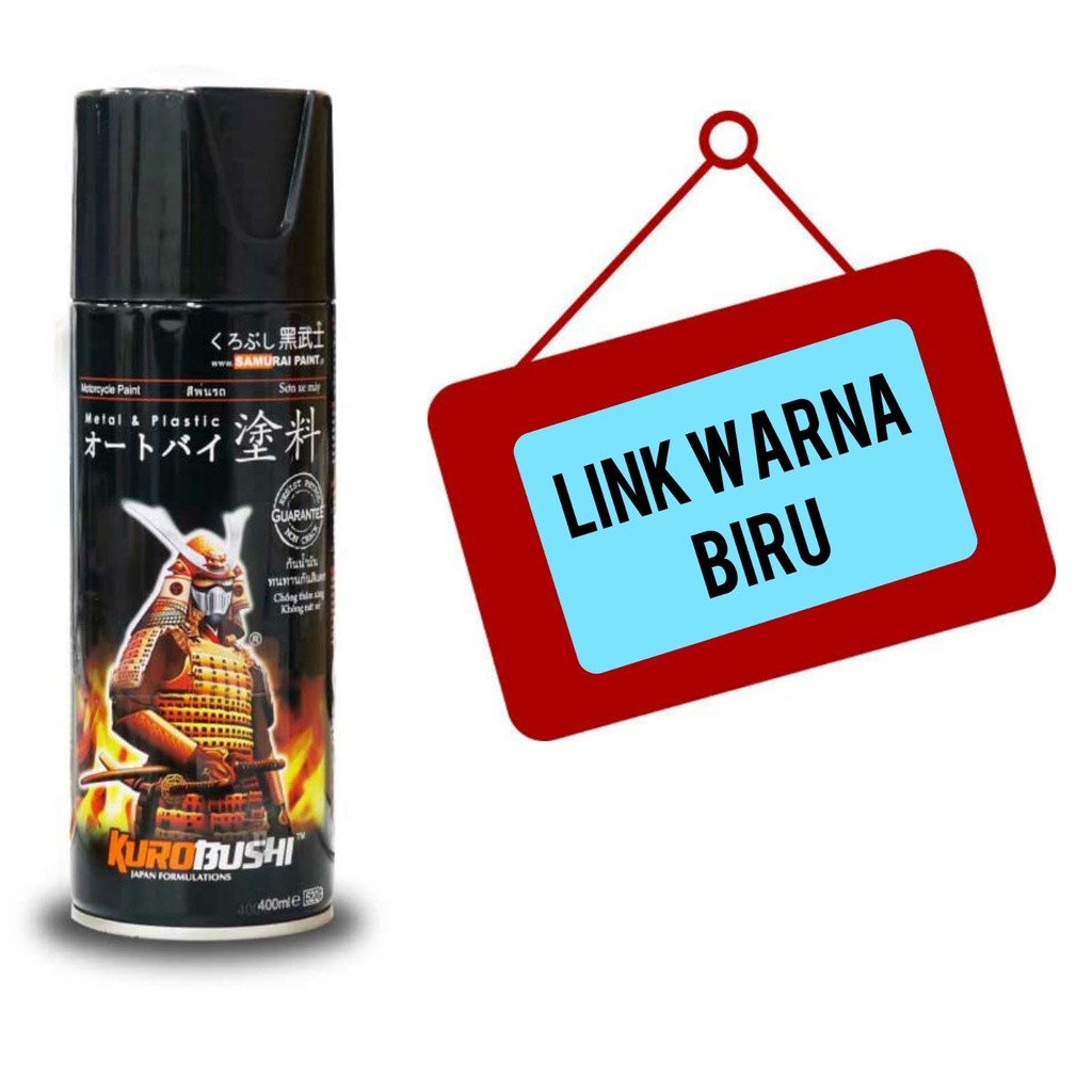 cat semprot samurai pilok pilox samurai varian biru muda biru tua biru dongker biru metallic biru