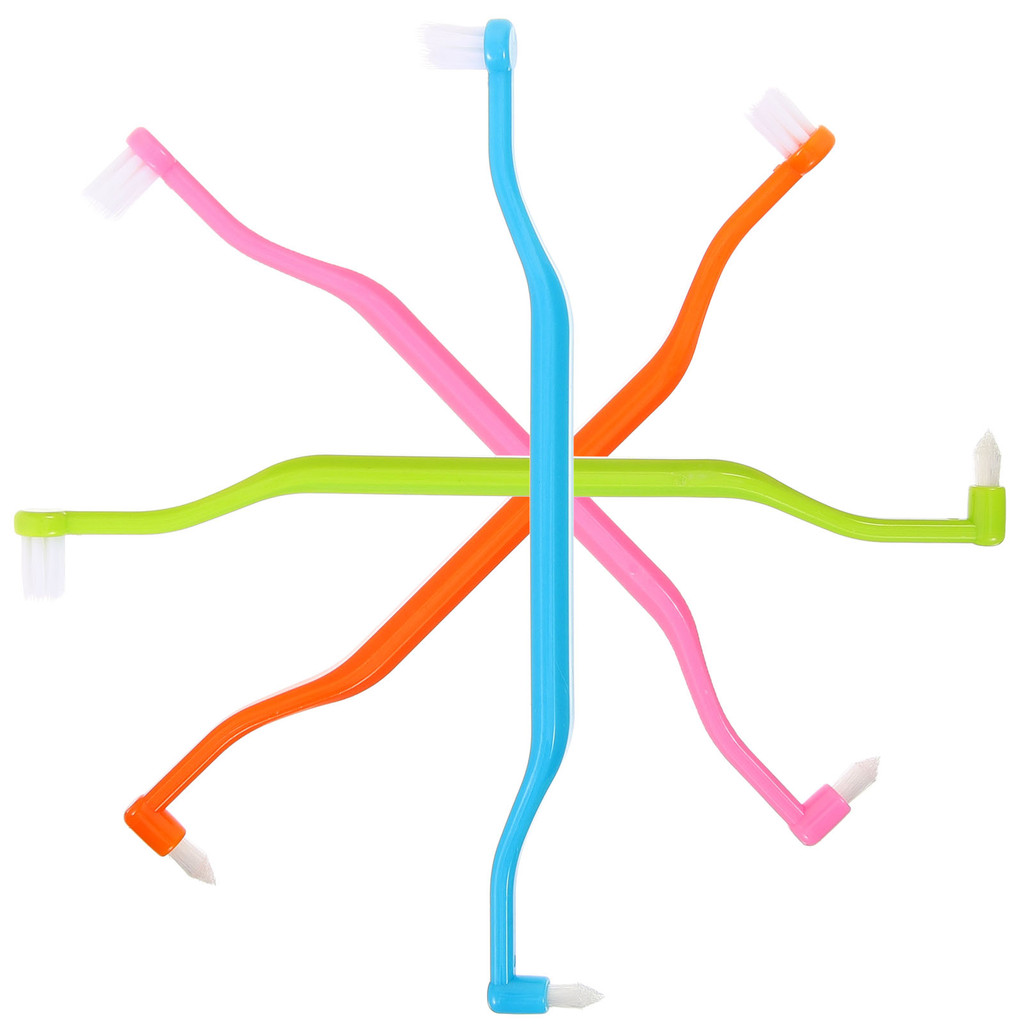 4 Pcs Dual Headed Toothbrush Gum End Tuft Manual Interspace Brush Household Tapered Toothbrush Wear