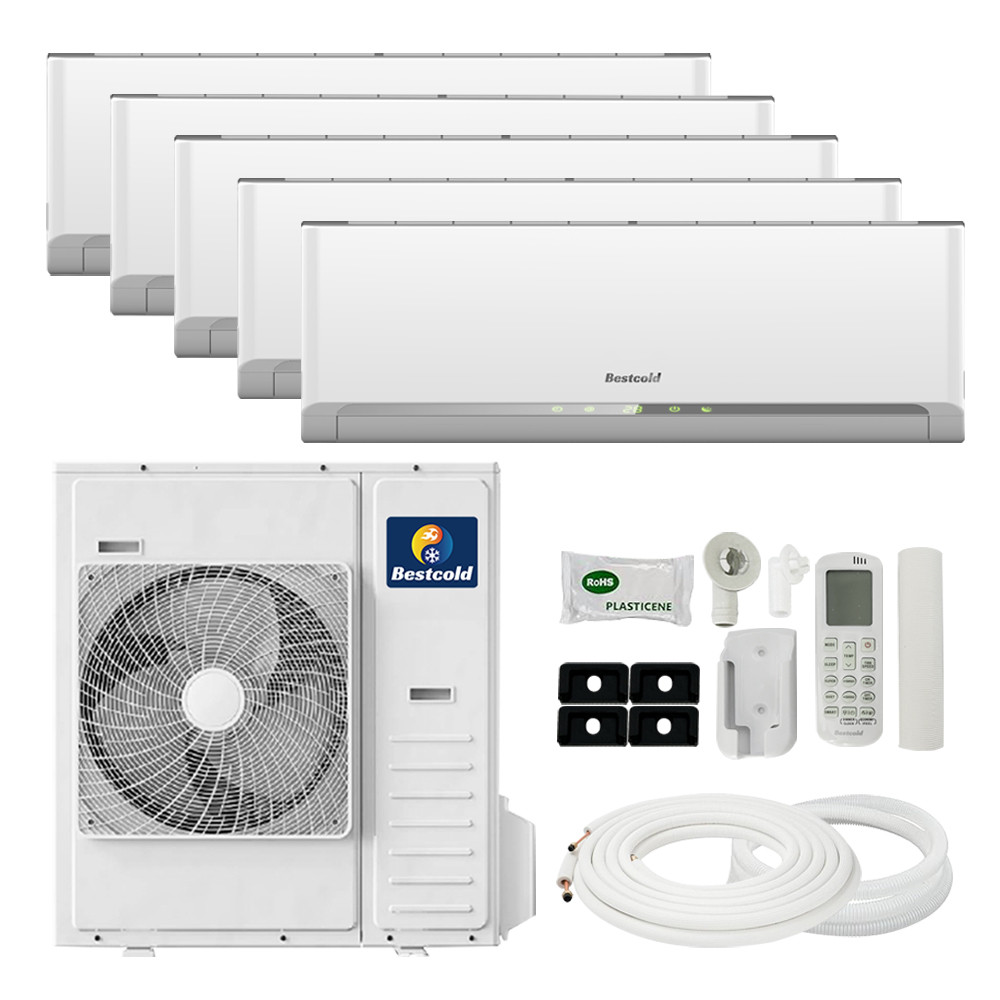 220V 42000 BTU Multi Split AC System 5X9000 BTU Indoor Units Cooling Heating
