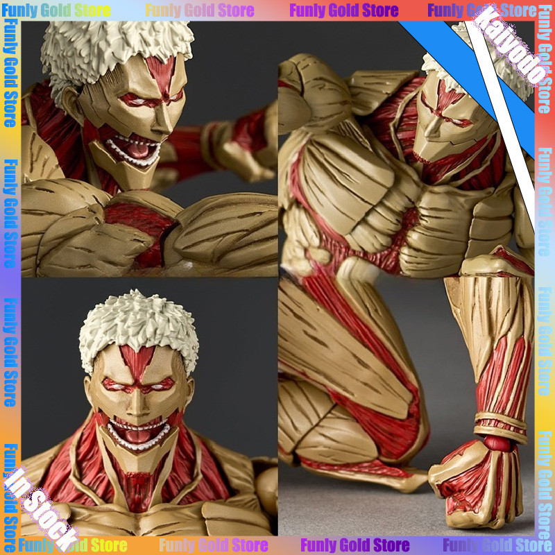In Stock Kaiyodo Attack on Titan Figure Amazing Revoltech Yamaguchi Armored Titan Anime Figures Ko