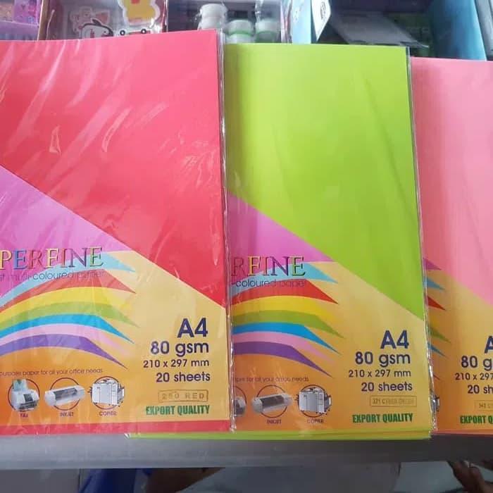 New Kertas HVS Warna A4 80gr Paperfine