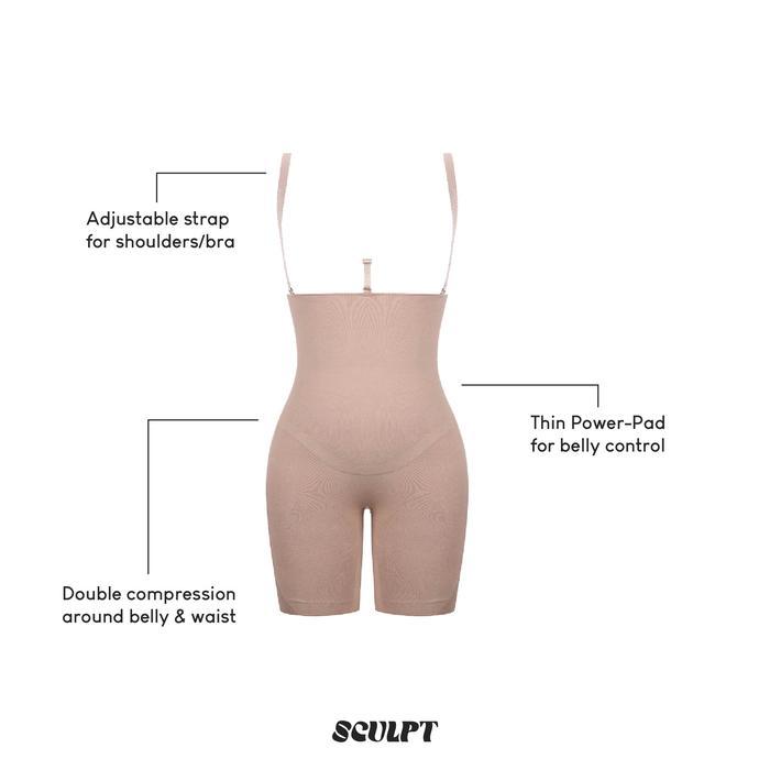 lalaVIdi- Sculpt Lycra-Power Bodysuit Shapewear Corset Seamless (Extreme Compression - Xs-4Xl)