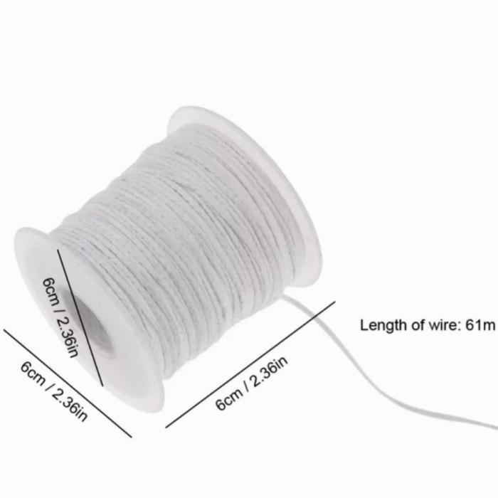 Sumbu Lilin Bahan Katun Gulungan 61M