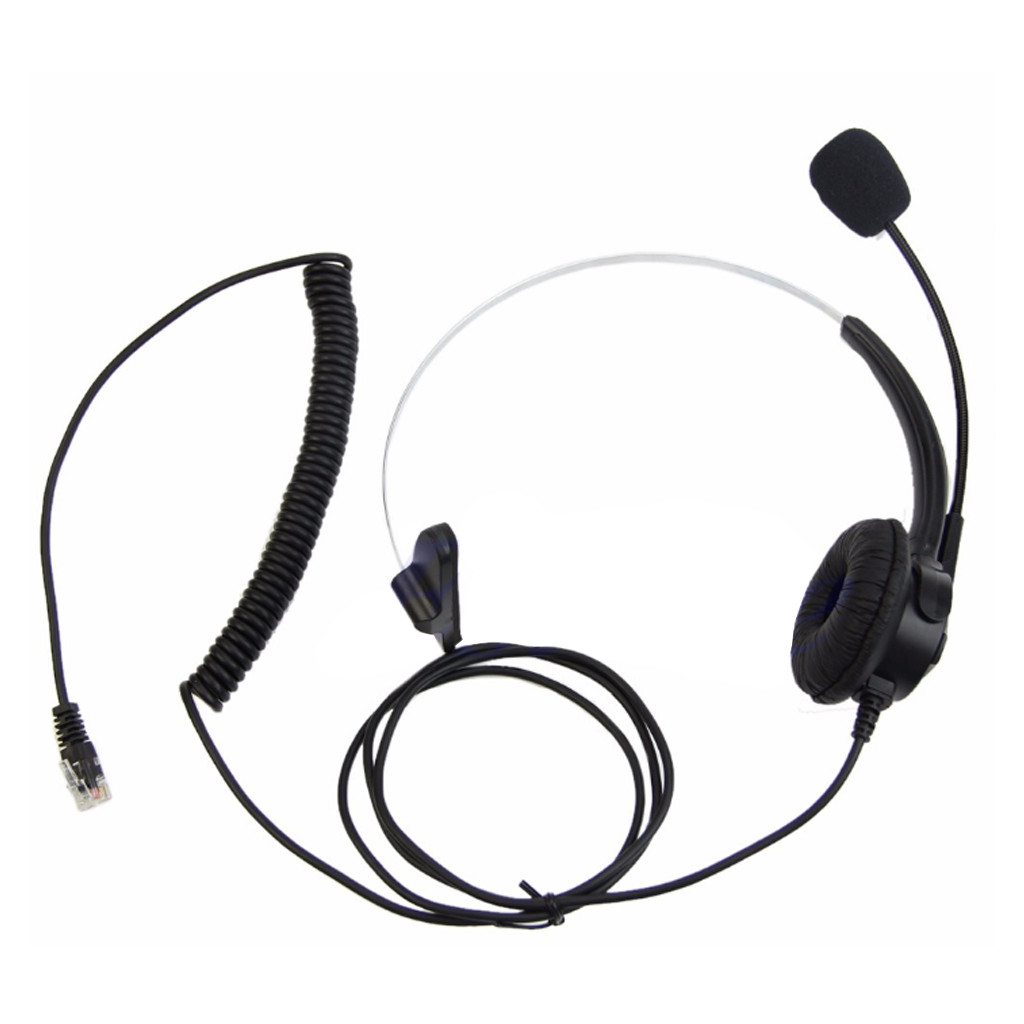 4-Pin RJ11 Monaural Corded Operator Call Center Telephone Headset