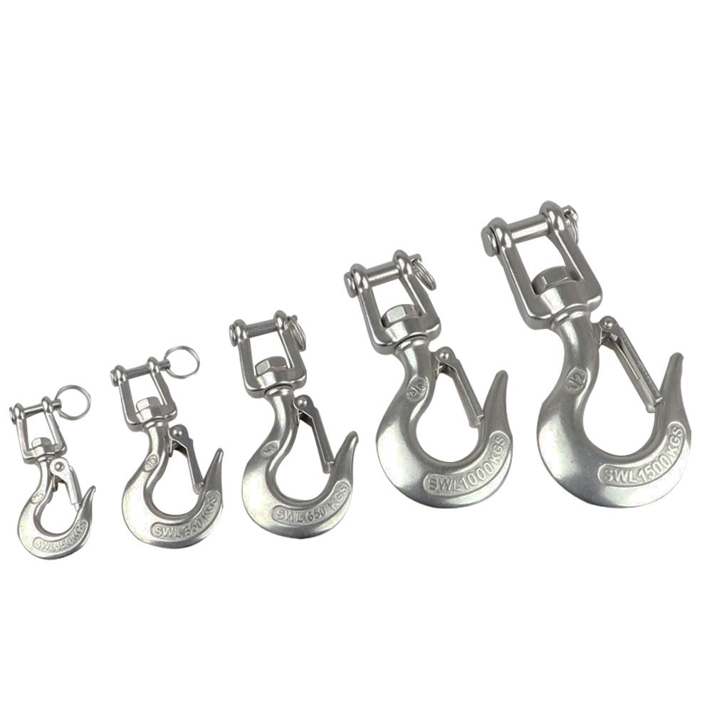 1PC 304 Stainless Steel Self Locking Swivel Hook Heavy Duty Swivel