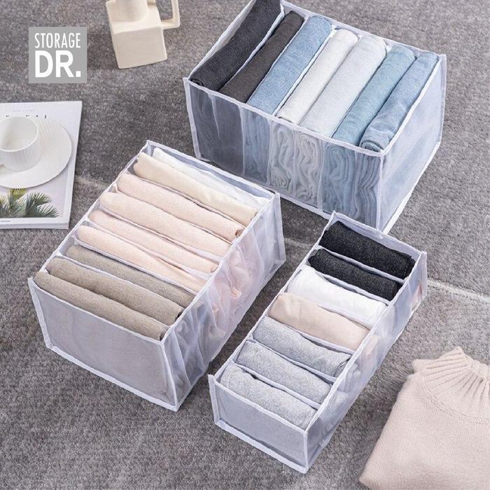 Diskon Dr. Storage Box Baju Pakaian Sekat Jeans Tempat penyimpanan Pakaian Sekat Laci Organizer