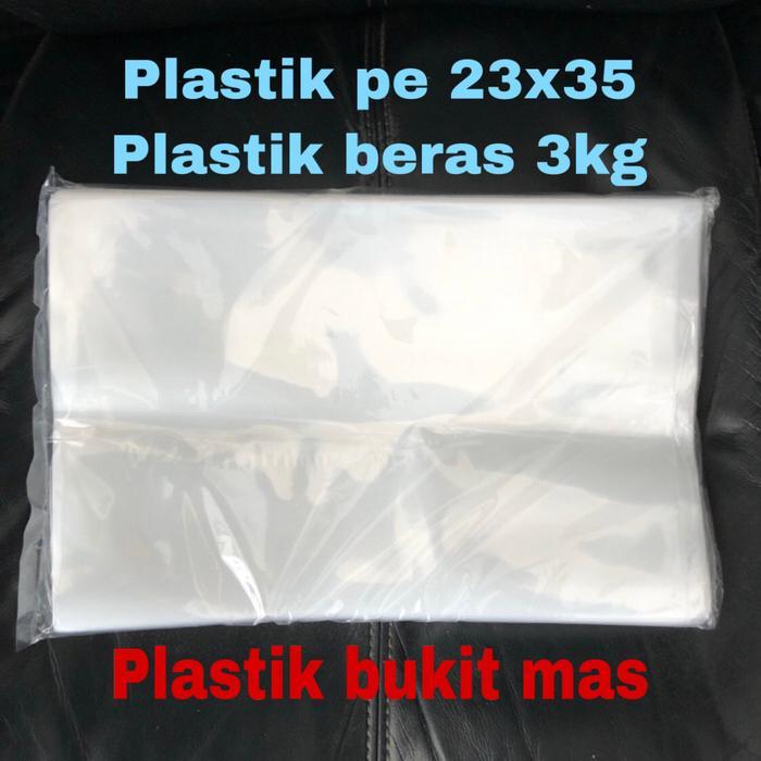 KIRIMCepAt- Plastik Pe 23X35 08 Kantong Plastik Pe Beras 3Kg Pe Bening Beras 3 Kg
