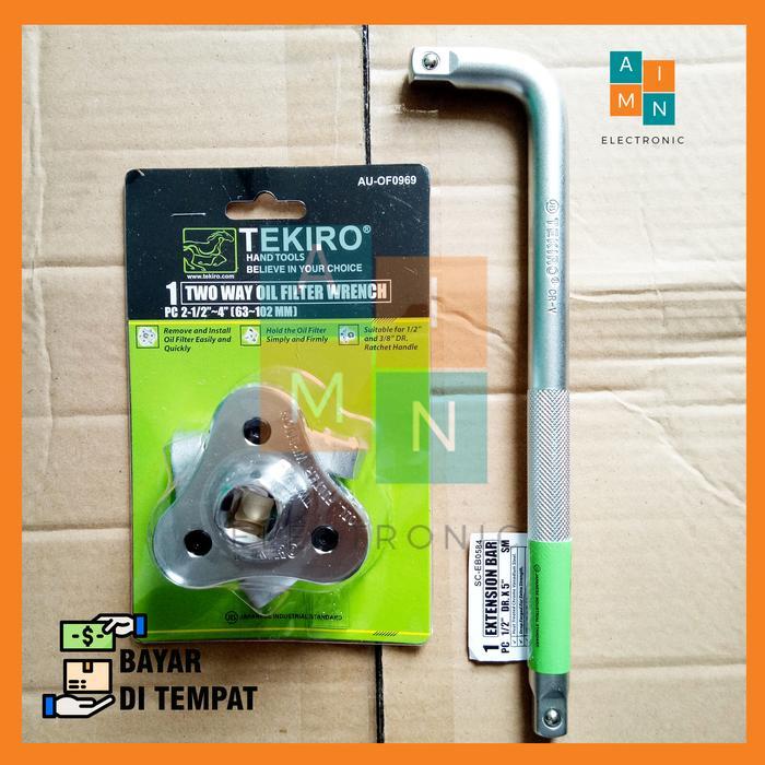 Kunci Filter Oli Tekiro + Gagang Sok L Tekiro Filter Oli Mobil dll