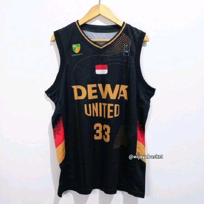 JERSEY BASKET IBL REPRO DEWA UNITED #33 ARKI WISNU - HITAM