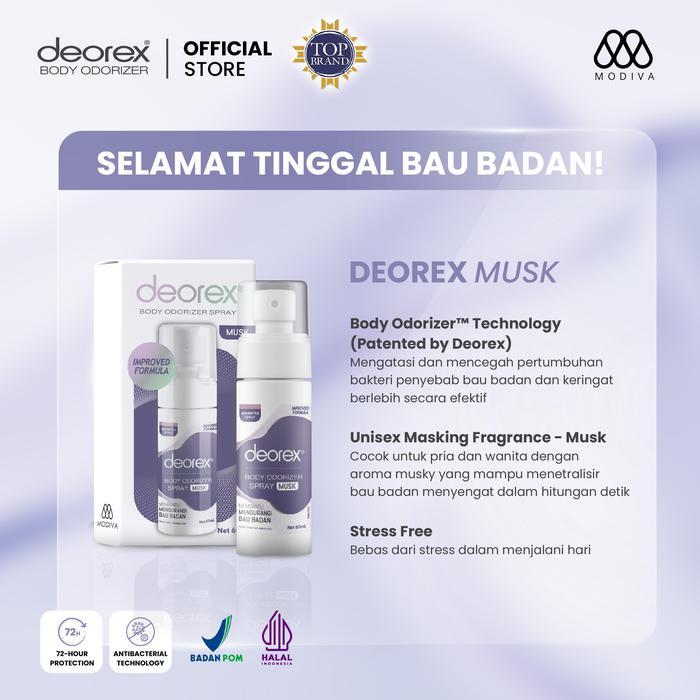 75r2- Deorex Bundling Extra Whitening & Deorex Musk Maksing Fragrance 60 Ml