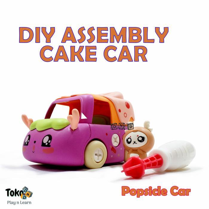 Ready Mainan Anak DIY Assembly Cake Car Truck Mobil Bongkar Pasang Popsicle