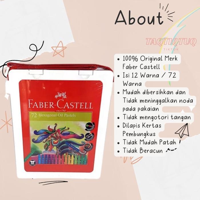 aftz- Faber Castell Crayon Oil Pastel 12 Warna / 72 Warna Hexagonal Pensil Warna Krayon