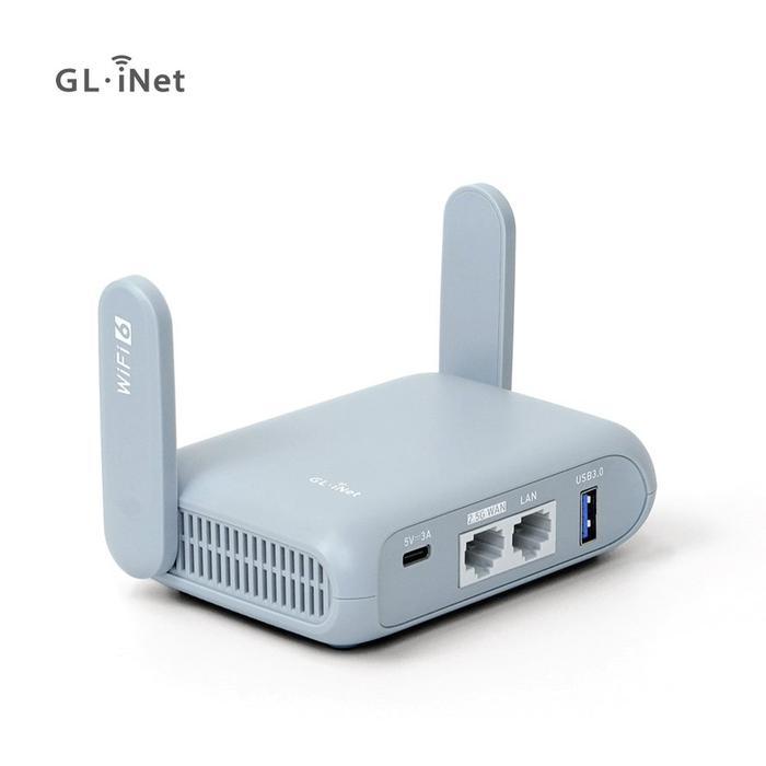 Gl.Inet Gl-Mt3000 (Beryl Ax) Wi-Fi 6 Wireless Travel Gigabit Router, Connect Public & Hotel Wi-Fi,