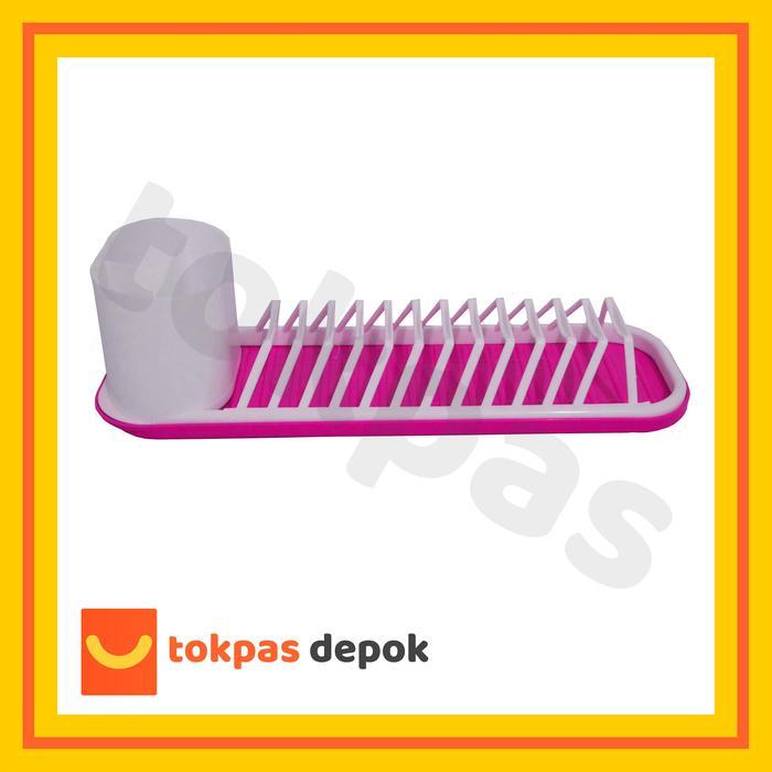 Rak Piring Mini Case Plate / Rak Pengering Peralatan Dapur Nagata 367 Biru Hijau Pink Plastik Tempat
