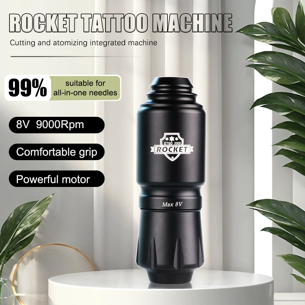 Complete Tattoo Machine Set Rocket Mini Rotary Pen With LED Tattoo Power Supply Rocket Battery Wirel