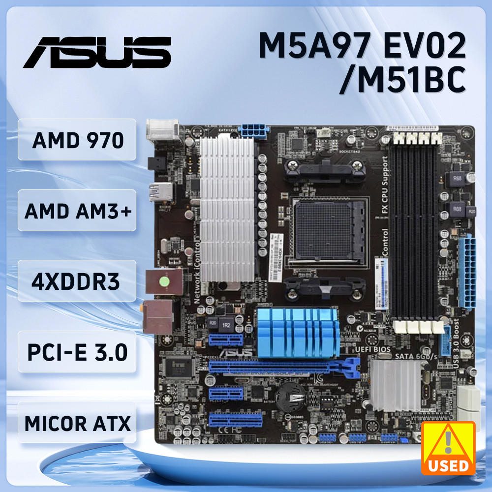 ASUS M5A97 EVO2/M52BC Motherboard Socket AM3+ AMD 970 DDR3 32GB support Athlon IIX2 265 460 cpu SATA