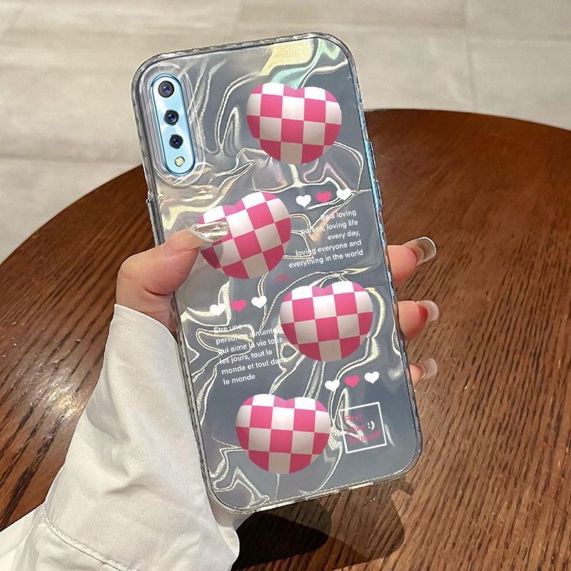 Casing Hp VIVO S1 VIVO S1 Pro Case Casing Pola Kotak Cinta HP Kasing Kasus ponsel transparan mewah S