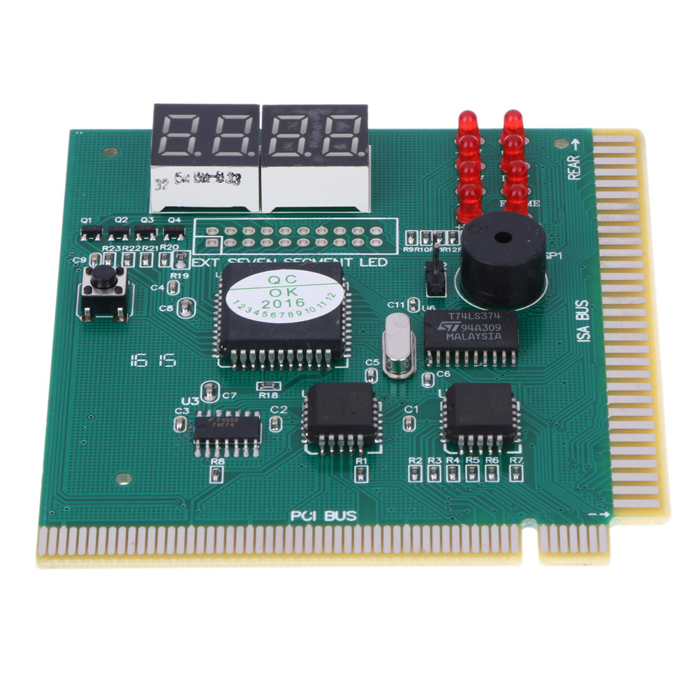 4 Digit LCD Display PC Analyzer Diagnostic Post Card Motherboard Tester with LED Indicator for ISA P
