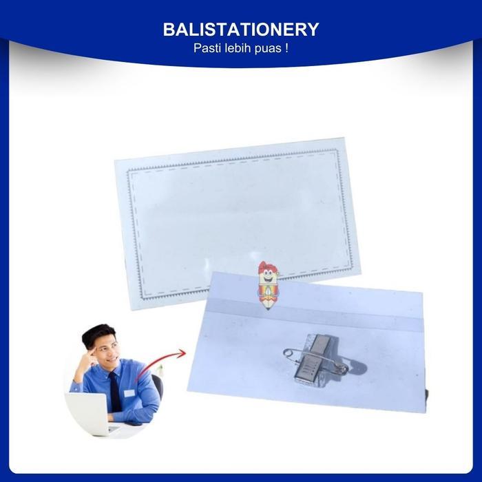 Name Tag Holder Plastik jepit/ ID Card Nametag Plastik Jepit