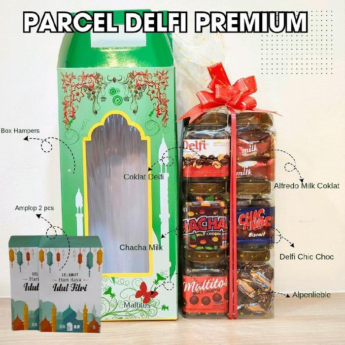 Parcel Coklat Delfi/L'agie isi 6 toples mini 200ml - Parcel Lebaran - Hampers Coklat Almond