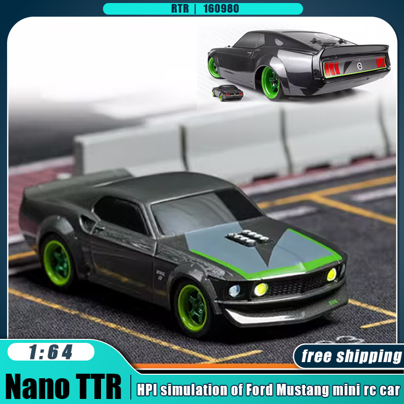 Hpi Nano Ttr 160980 Rc Car 1:64 Simulation Ford Mustang Mini Electric Led Remote Control Car Rtr