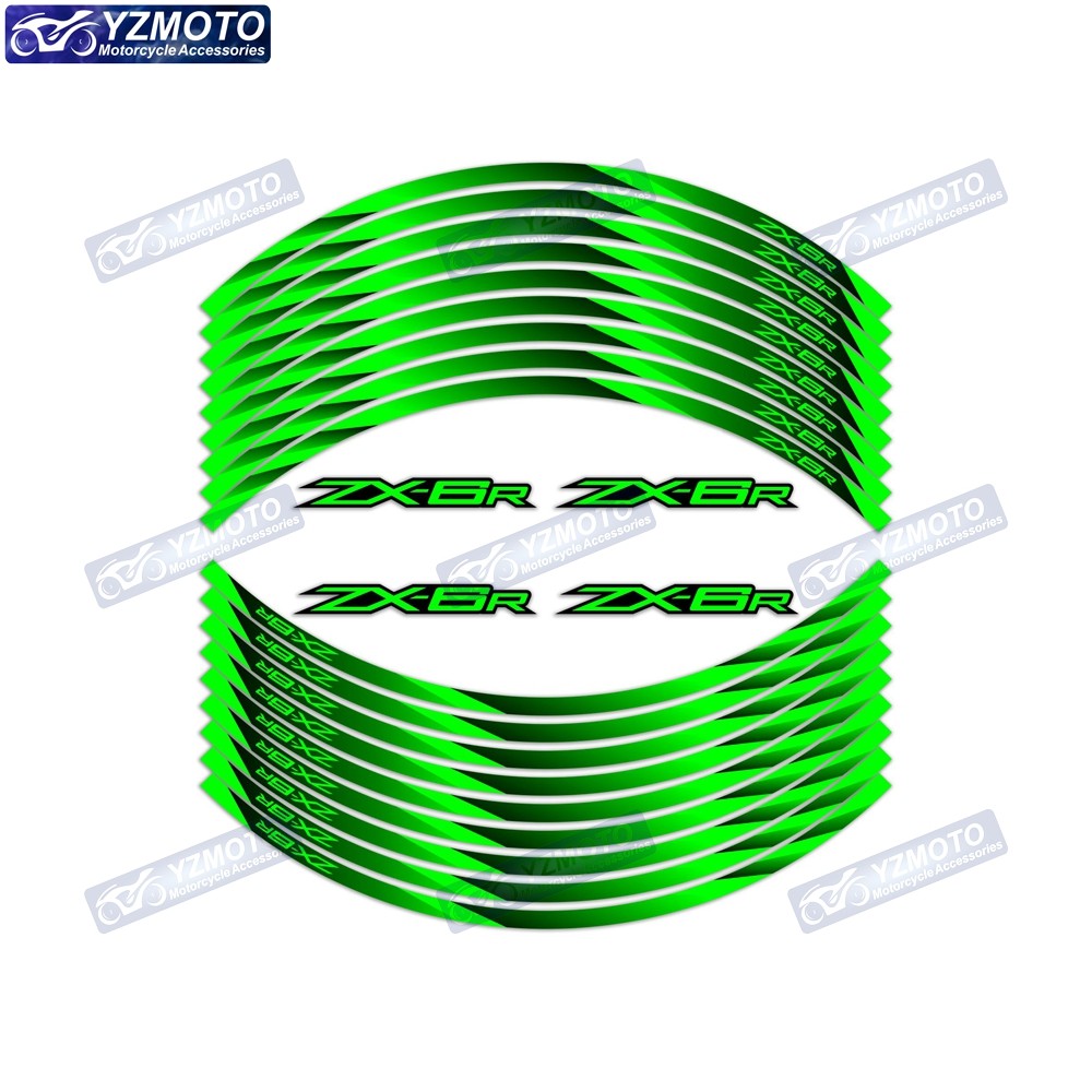For Kawasaki Ninja ZX6R 636 599 ZX-6R Motorcycle 17 Inch Sticker Front Rear Decal Wheel Hub