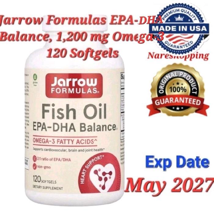 Jarrow Formulas, Fish Oil, EPA-DHA Balance, 120 Softgels 2:1 Ratio of EPA 800/DHA 400