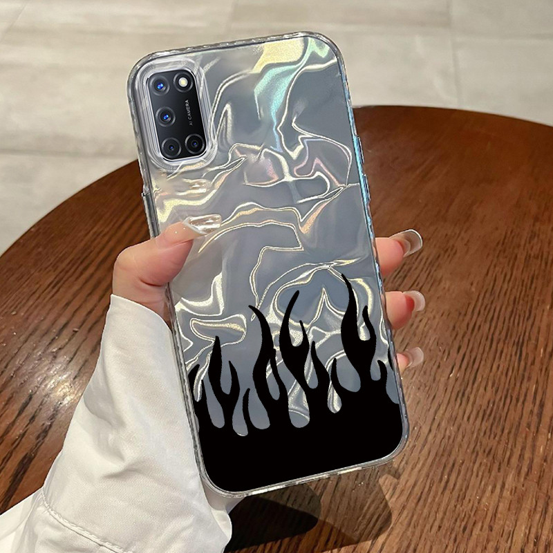 Casing Hp OPPO A52 OPPO A72 OPPO A92 Case Casing Pola Api sederhana HP Kasing Kasus ponsel transpara