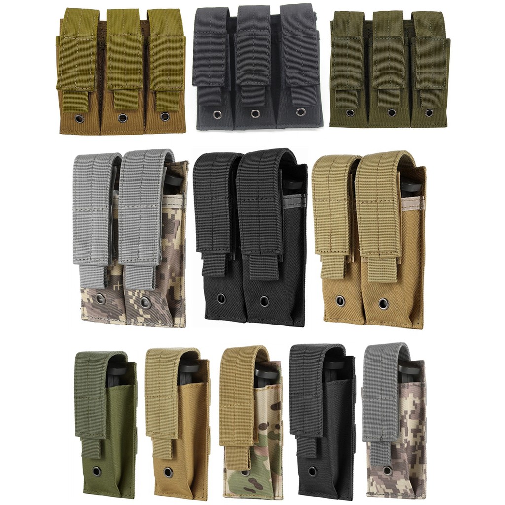 9Mm Magazine Pouch Tactical Single Double Mag Bag Outdoor Molle Open-Top Magazine Pouch For M1911